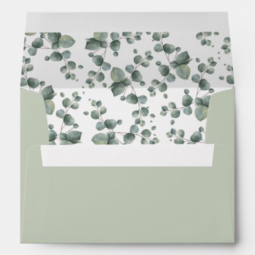 Elegant Eucalyptus Pre_Addressed Envelope