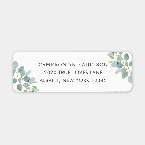 Elegant Eucalyptus Return Address Label