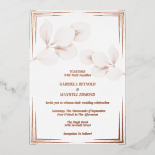 Elegant Eucalyptus Rose Gold Wedding Foil Invitation