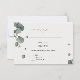 Elegant Eucalyptus RSVP Card With Meal Options
