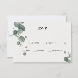 Elegant Eucalyptus RSVP Card With Meal Options