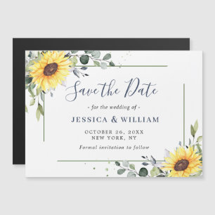 Elegant Eucalyptus Save the Date Magnetic Card