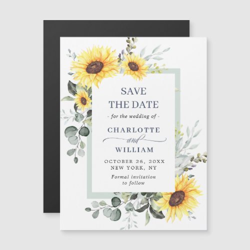 Elegant Eucalyptus Save the Date Magnetic Card