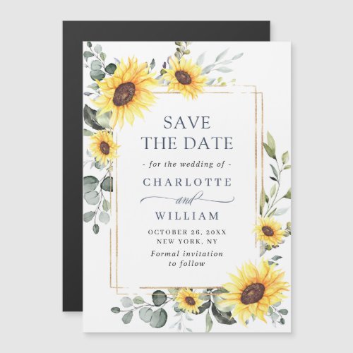 Elegant Eucalyptus Save the Date Magnetic Card