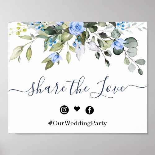 Elegant Eucalyptus Share the Love Wedding Sign