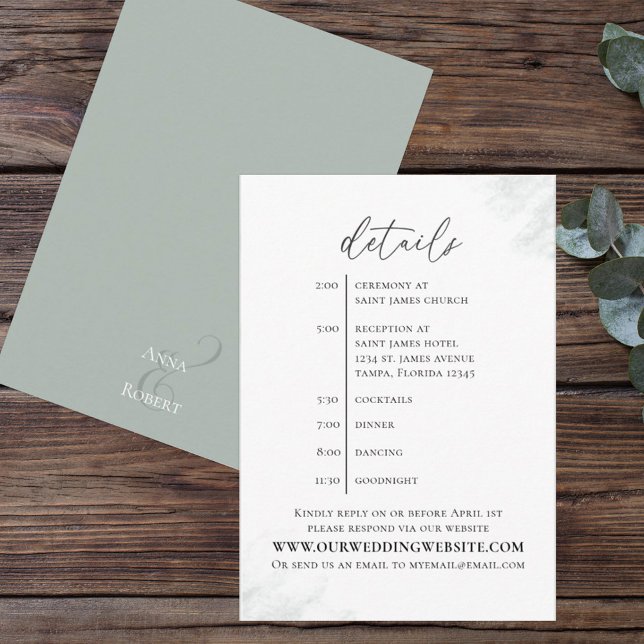 Elegant Eucalyptus Simple Website Details Timeline Enclosure Card (Creator Uploaded)