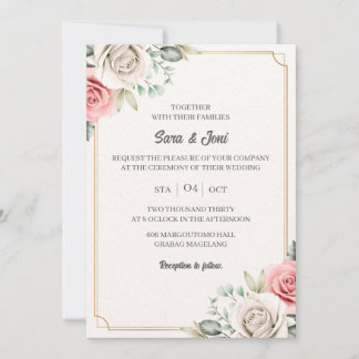 Elegant Eucalyptus  Simple Wedding Invitation