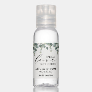 Elegant Eucalyptus Spread Love Not Germs Hand Sanitizer