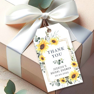 Elegant Eucalyptus Sunflowers Favor Thank You Gift Tags