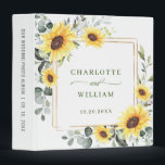 Elegant Eucalyptus Sunflowers photo album 3 Ring Binder<br><div class="desc">Personal holiday photo album 3 ring binder.</div>