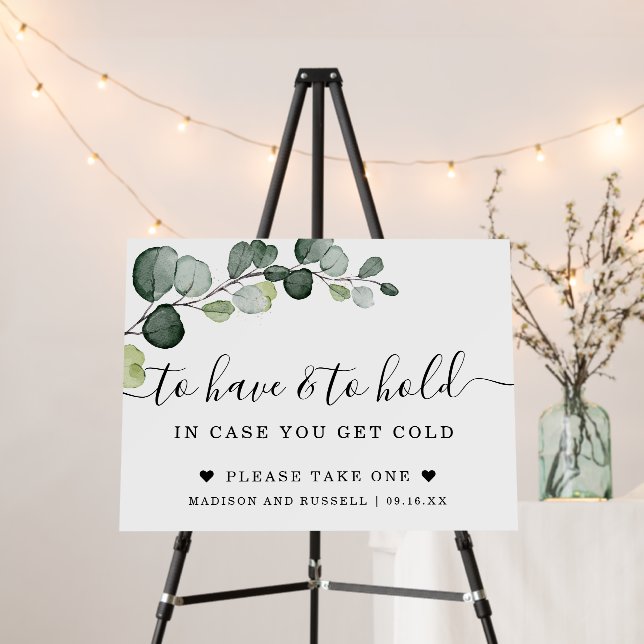Elegant Eucalyptus To Have To Hold Wedding Foam Board (In Situ (Stand))