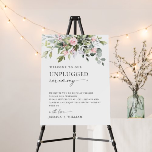 Elegant Eucalyptus Unplugged Wedding Ceremony Foam Board