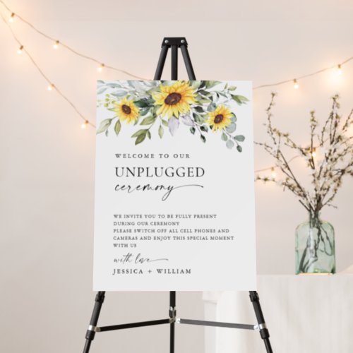 Elegant Eucalyptus Unplugged Wedding Ceremony Foam Board