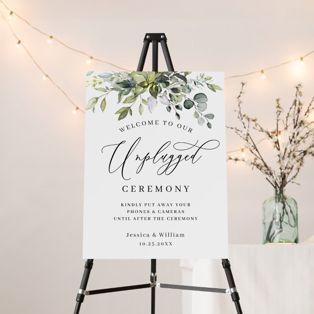 Elegant Eucalyptus Unplugged Wedding Ceremony Foam Foam Board (Creator Uploaded)