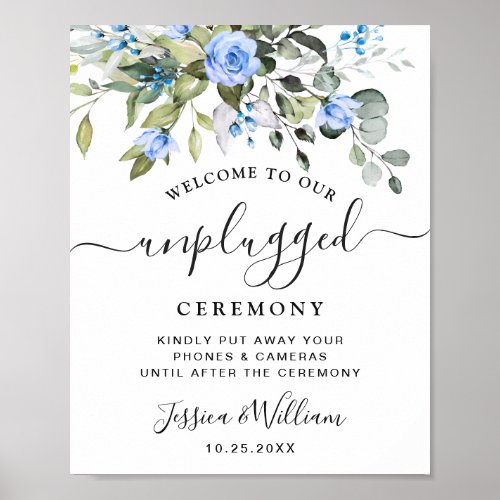Elegant Eucalyptus Unplugged Wedding Ceremony Poster