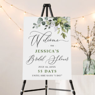 Elegant Eucalyptus Watercolor Bridal Shower Foam Board