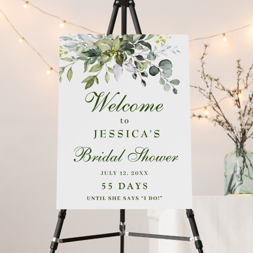 Elegant Eucalyptus Watercolor Bridal Shower Foam Board