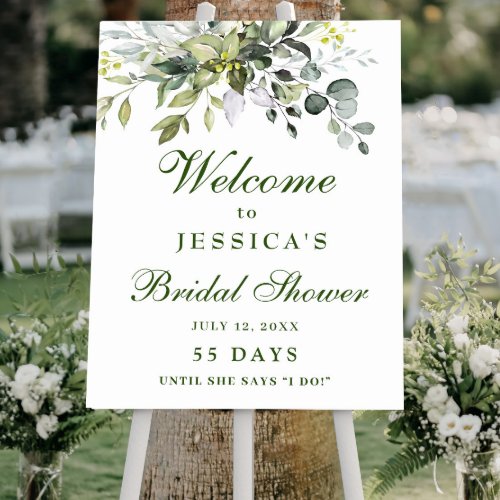 Elegant Eucalyptus Watercolor Bridal Shower Foam Board