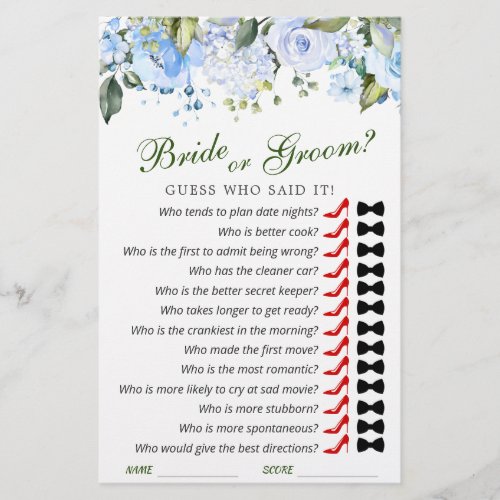 Elegant Eucalyptus Watercolor Bridal Shower Game