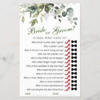 Elegant Eucalyptus Watercolor Bridal Shower Game