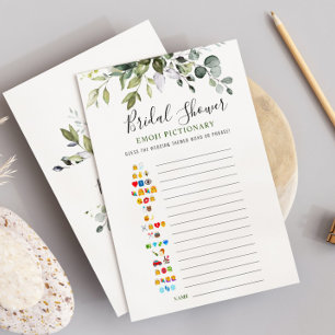 Elegant Eucalyptus Watercolor Bridal Shower Game Invitation