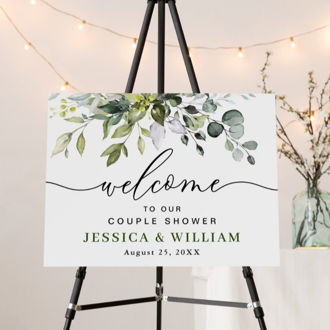 Elegant Eucalyptus Watercolor COUPLE SHOWER Foam Board (Creator Uploaded)
