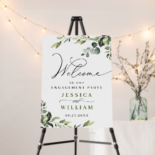 Elegant Eucalyptus Watercolor ENGAGEMENT PARTY Foam Board