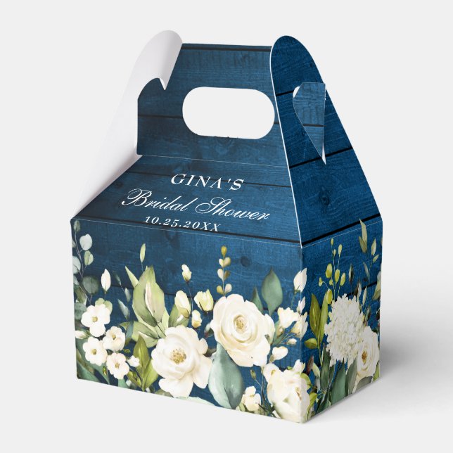 Elegant Eucalyptus Watercolor Greenery Favor Box (Back Side)