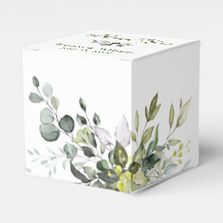 Elegant Eucalyptus Watercolor Greenery Wedding Favor Boxes