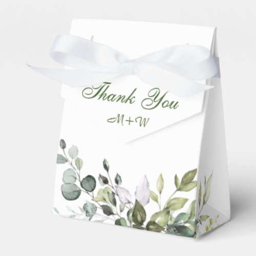 Elegant Eucalyptus Watercolor Greenery Wedding Favor Boxes