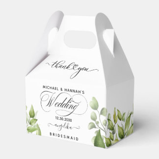 Elegant Eucalyptus Watercolor Greenery Wedding Favor Boxes