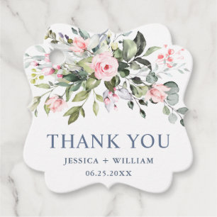 Elegant Eucalyptus Watercolor Greenery Wedding Favor Tags