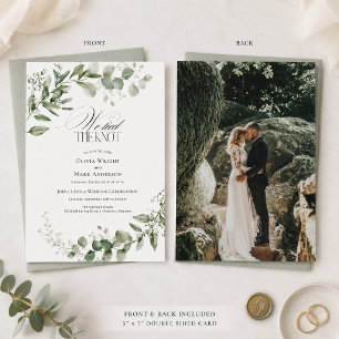 Elegant Eucalyptus We Tied The Knot Wedding Invitation