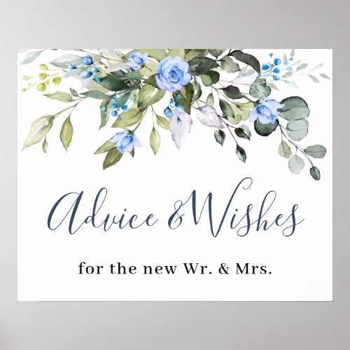 Elegant Eucalyptus Wedding Advice  Wishes Sign