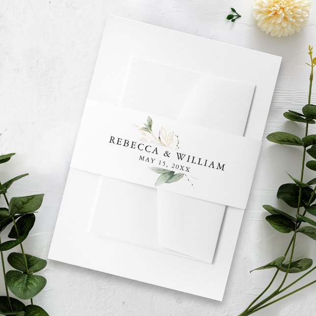 Elegant Eucalyptus Wedding Belly Band (Enhance invitations with our Eucalyptus Belly Band, adding sophistication to your presentation.)
