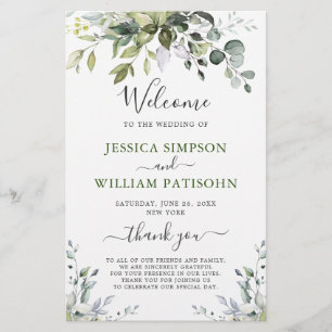 Elegant Eucalyptus Wedding Ceremony Program