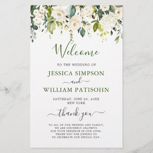 Elegant Eucalyptus Wedding Ceremony Program