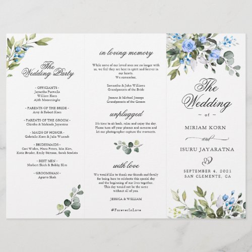 Elegant Eucalyptus Wedding Ceremony Program