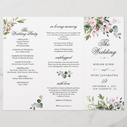 Elegant Eucalyptus Wedding Ceremony Program