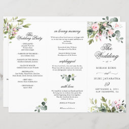 Elegant Eucalyptus Wedding Ceremony Program | Zazzle