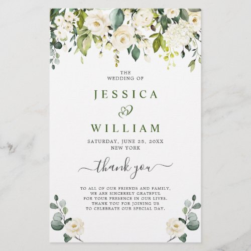 Elegant Eucalyptus Wedding Ceremony Program