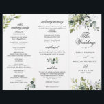 Elegant Eucalyptus Wedding Ceremony Program<br><div class="desc">For further customization,  please click the "customize further" link and use our design tool to modify this template. If you prefer Thicker papers / Matte Finish,  you may consider to choose the Matte Paper Type. 
 If you need help or matching items,  please contact me.</div>