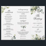 Elegant Eucalyptus Wedding Ceremony Program<br><div class="desc">For further customization,  please click the "customize further" link and use our design tool to modify this template. If you prefer Thicker papers / Matte Finish,  you may consider to choose the Matte Paper Type. 
 If you need help or matching items,  please contact me.</div>