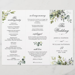 Elegant Eucalyptus Wedding Ceremony Program