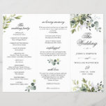 Elegant Eucalyptus Wedding Ceremony Program<br><div class="desc">For further customization,  please click the "customize further" link and use our design tool to modify this template. If you prefer Thicker papers / Matte Finish,  you may consider to choose the Matte Paper Type. 
 If you need help or matching items,  please contact me.</div>
