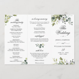 Elegant Eucalyptus Wedding Ceremony Program