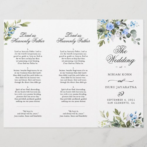 Elegant Eucalyptus Wedding Ceremony Program