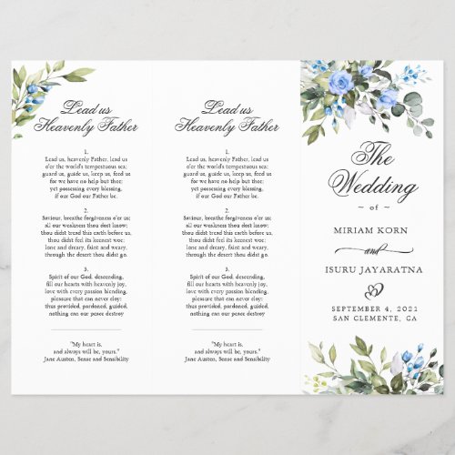 Elegant Eucalyptus Wedding Ceremony Program
