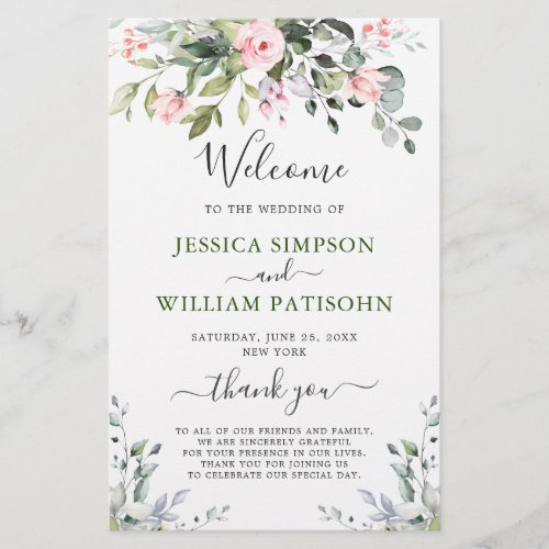 Elegant Eucalyptus Wedding Ceremony Program