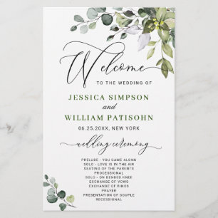 Elegant Eucalyptus Wedding Ceremony Program